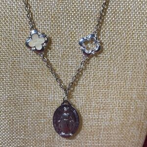Virgin Mary Miraculous Medal Large 1.5” Catholic Pendant on Embellished Chain.